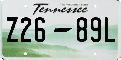 TN license plate Z2689L