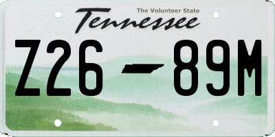TN license plate Z2689M
