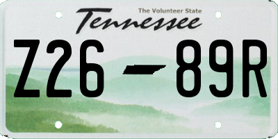 TN license plate Z2689R