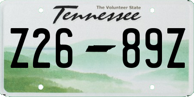 TN license plate Z2689Z