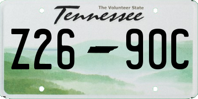 TN license plate Z2690C