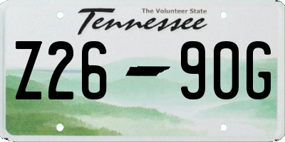 TN license plate Z2690G