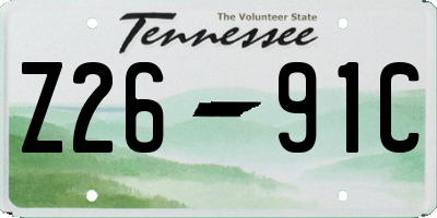 TN license plate Z2691C