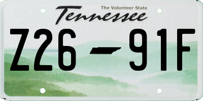 TN license plate Z2691F
