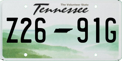 TN license plate Z2691G