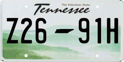 TN license plate Z2691H