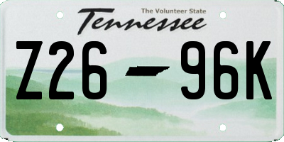 TN license plate Z2696K
