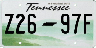 TN license plate Z2697F
