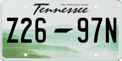 TN license plate Z2697N