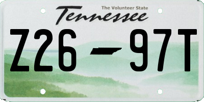 TN license plate Z2697T