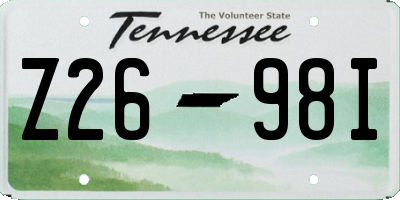 TN license plate Z2698I
