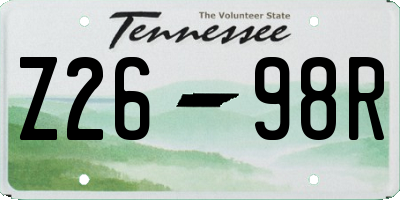 TN license plate Z2698R
