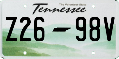TN license plate Z2698V