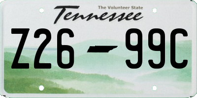 TN license plate Z2699C