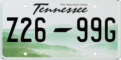 TN license plate Z2699G
