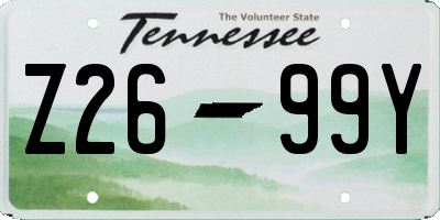 TN license plate Z2699Y