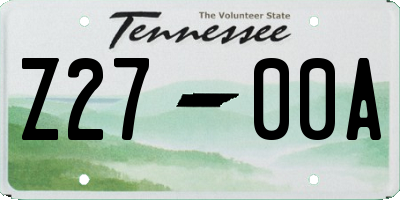 TN license plate Z2700A