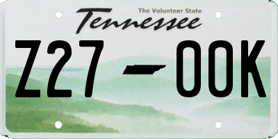 TN license plate Z2700K