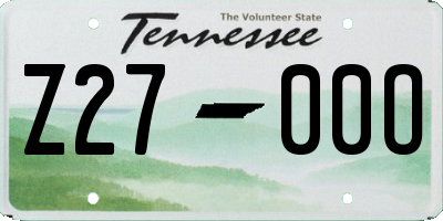 TN license plate Z2700O