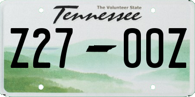 TN license plate Z2700Z