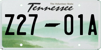 TN license plate Z2701A