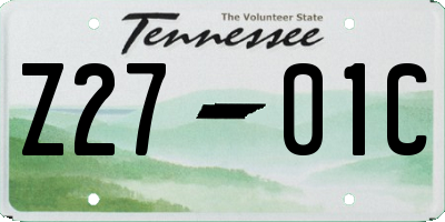 TN license plate Z2701C