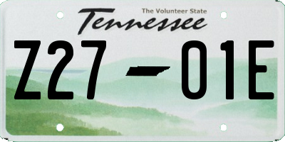 TN license plate Z2701E