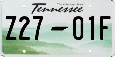 TN license plate Z2701F