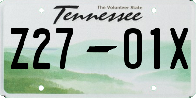 TN license plate Z2701X