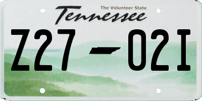 TN license plate Z2702I