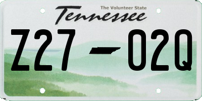 TN license plate Z2702Q