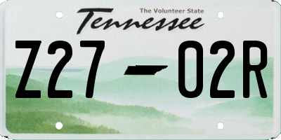TN license plate Z2702R