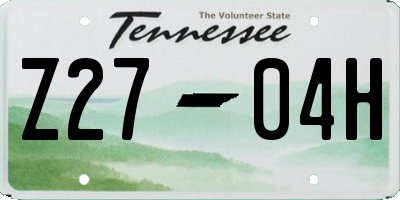 TN license plate Z2704H