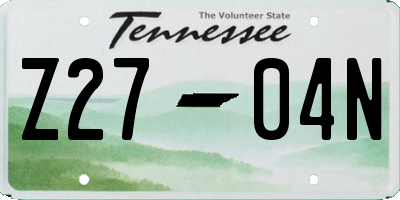TN license plate Z2704N