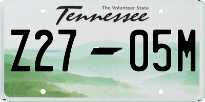 TN license plate Z2705M