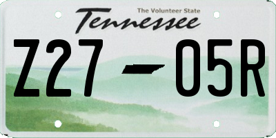 TN license plate Z2705R