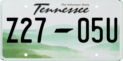 TN license plate Z2705U
