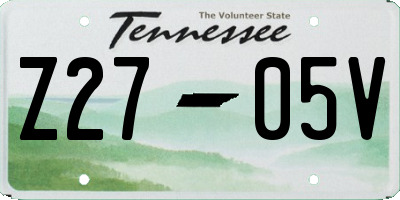 TN license plate Z2705V