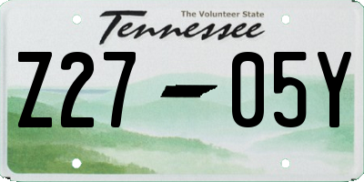 TN license plate Z2705Y