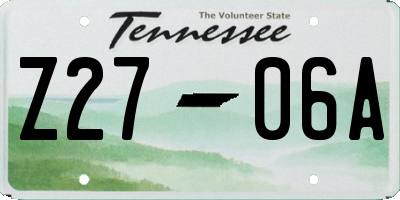 TN license plate Z2706A