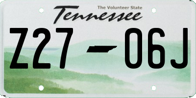 TN license plate Z2706J