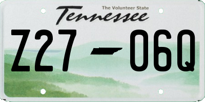 TN license plate Z2706Q