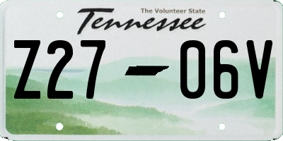 TN license plate Z2706V