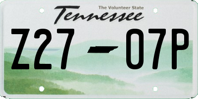 TN license plate Z2707P