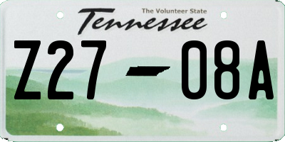 TN license plate Z2708A