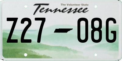 TN license plate Z2708G