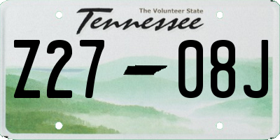 TN license plate Z2708J