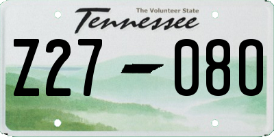 TN license plate Z2708O