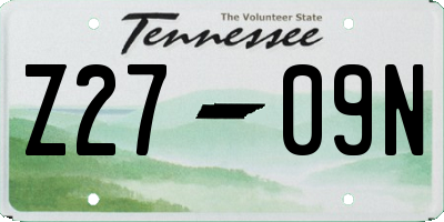 TN license plate Z2709N