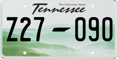 TN license plate Z2709O